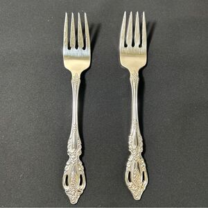 2 MONTE CARLO by Oneida Deluxe Stainless flatware Salad Forks